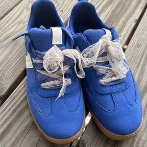 Blue Lace-Up Sneakers